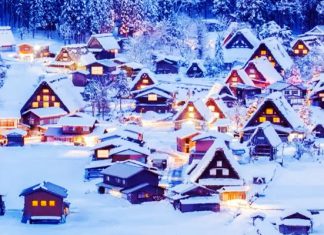 Trải nghiệm tuyết rơi ở làng Shirakawa trong tour du lịch Nhật Bản Tuyết rơi tại làng Shirakawa